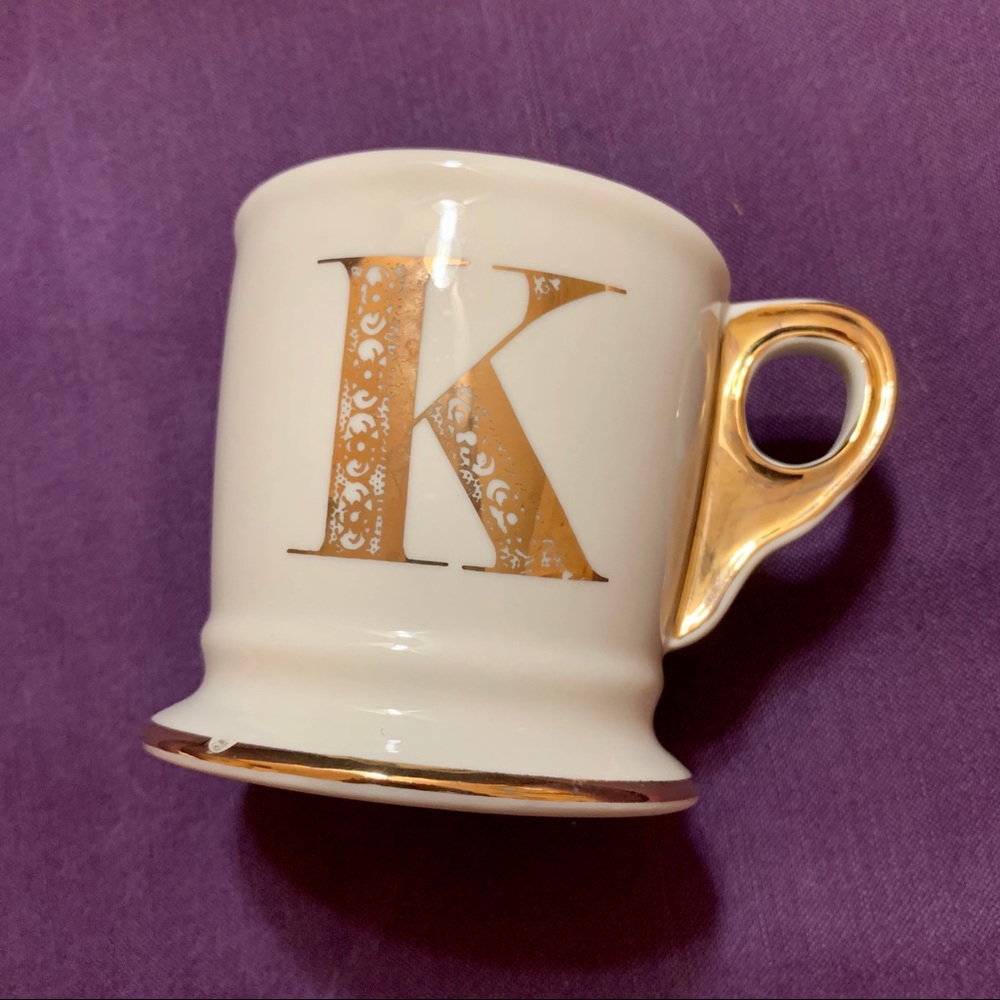 💛 Gold and White Monogrammed Anthropologie Mug - Picture 8 of 10